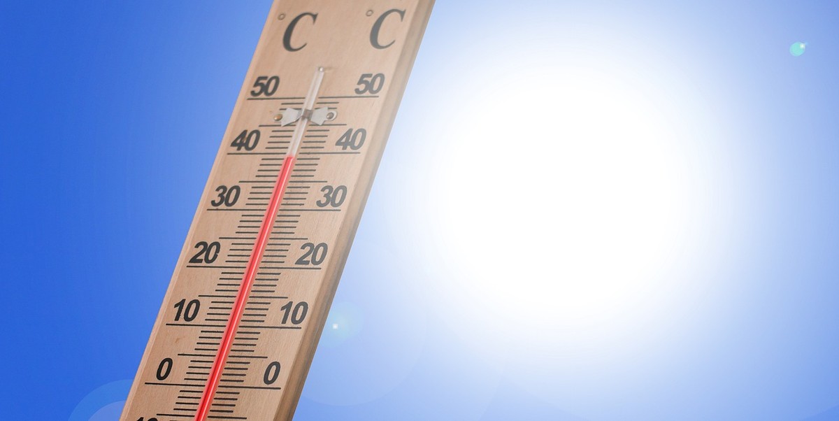 Thermomètre en plein air avec échelle Celsius et liquide rouge